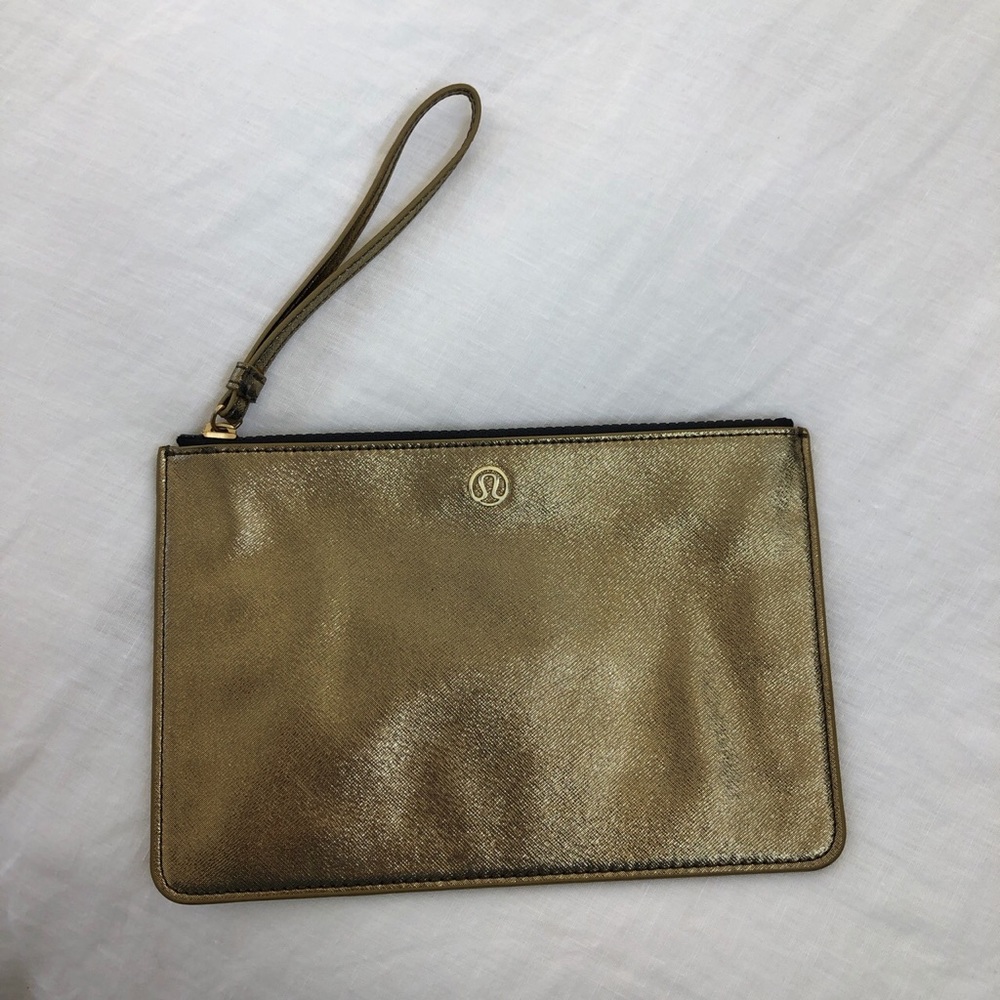 Lululemon clutch gold with sparkles